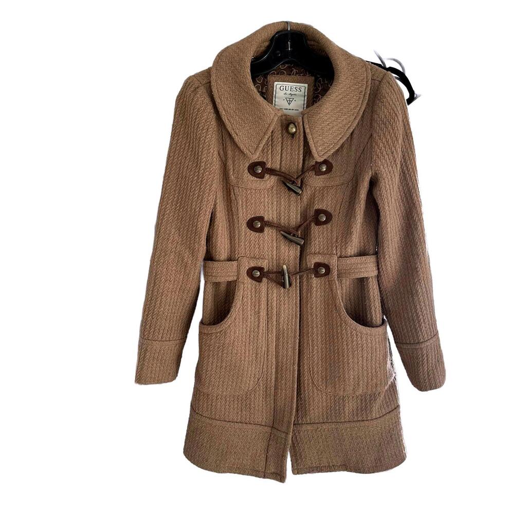 GUESS Los Angeles Women’s Wool Light Brown Toggle Coat - Small